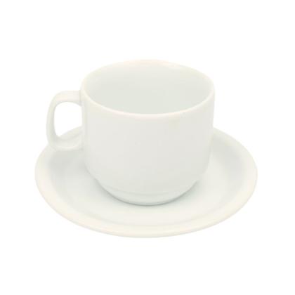 Imagem de Kit 8 Xícaras de Chá com Pires 220ml em Porcelana