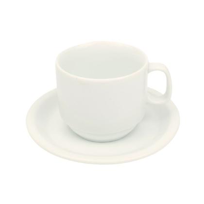 Imagem de Kit 8 Xícaras de Chá com Pires 220ml em Porcelana