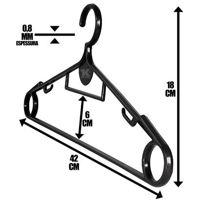 Imagem de Kit 80 Cabides De Plástico Roupas Adulto Super Resistente