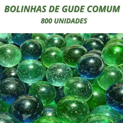 Imagem de Kit 800 Bolinhas De Gude Fubeca Bolas De Vidro Lisa Comum