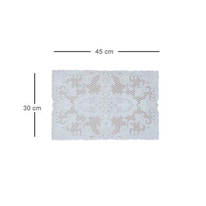 Imagem de Kit 8un Lugar Americano Rendado Retangular 30x45 branco JA1