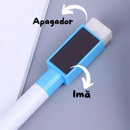 Imagem de Kit 8un Marcadores Coloridos Quadro Branco Apagador e Imã