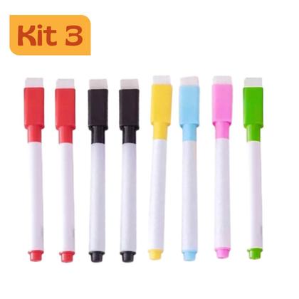 Imagem de Kit 8un Marcadores Coloridos Quadro Branco Apagador e Imã