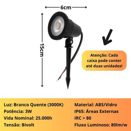 Imagem de Kit 8x Espeto De Jardim 3W IP65 Bivolt Branco Quente