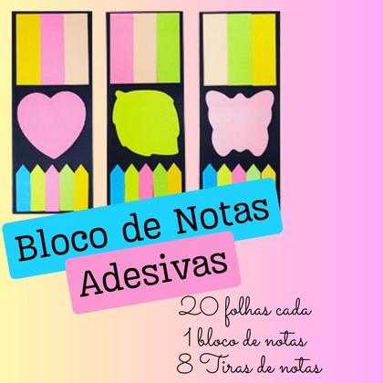 Imagem de Kit 9 Blocos De Notas Adesivos Colorido Neon Post-it 20 Folhas