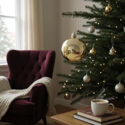 Imagem de Kit 9 Bolas De Natal 6cm Colorida Enfeite Natalino Decoração