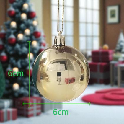 Imagem de Kit 9 Bolas De Natal 6cm Colorida Enfeite Natalino Decoração