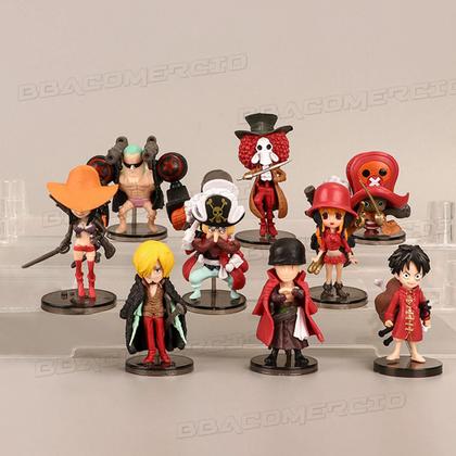 Kit 9 Bonecos One Piece Action Figure Luffy Frank Chopper
