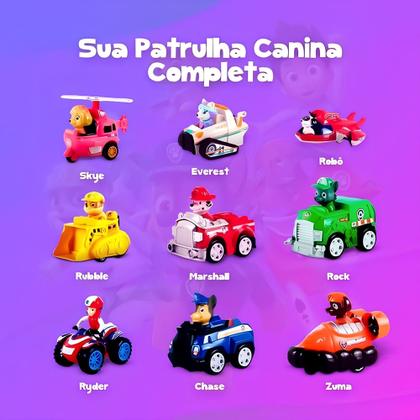 Imagem de Kit 9 Carrinhos Patrulha Canina Fricção Brinquedos Coleção Envio Imediato