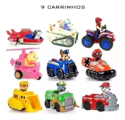 Imagem de Kit 9 Carrinhos Patrulha Canina Fricção Brinquedos Coleção