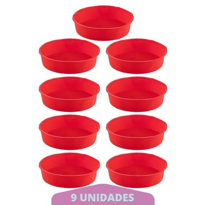 Imagem de Kit 9 Formas Redonda de Silicone Sortida Bolos Sobremesa