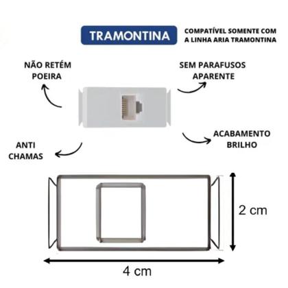 Imagem de Kit 9 Módulo Aria Rede De Dados Rj45 Cat6 Tramontina