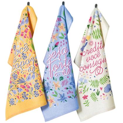 Imagem de Kit 9 Panos de Copa Felpudo Estampado Dohler Sortido