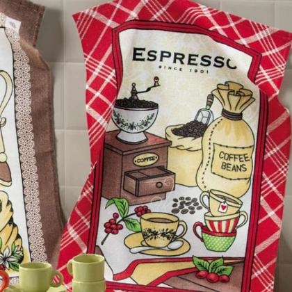 Imagem de Kit 9 Panos de Copa Felpudo Estampado Dohler Sortido