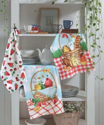 Imagem de Kit 9 Panos de Copa Felpudo Estampado Dohler Sortido