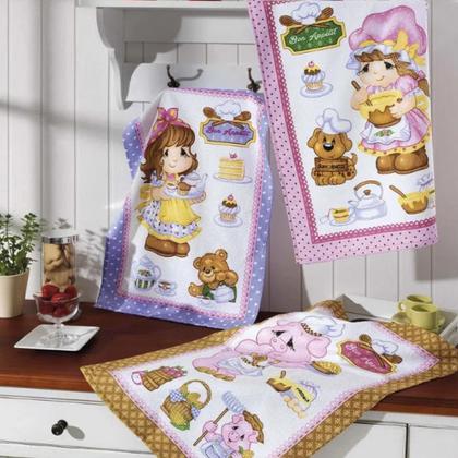 Imagem de Kit 9 Panos de Copa Felpudo Estampado Dohler Sortido