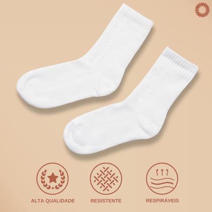 Imagem de Kit 9 Pares Meia Cano Longo Academia Fitness Respirável
