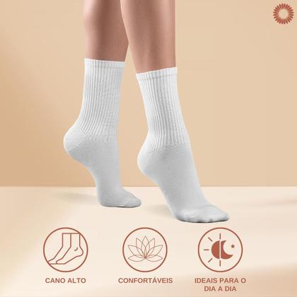 Imagem de Kit 9 Pares Meia Cano Longo Academia Fitness Respirável