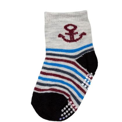 Imagem de Kit 9 Pares Meia Infantil Bebe Antiderrapante Menino 0 A 24
