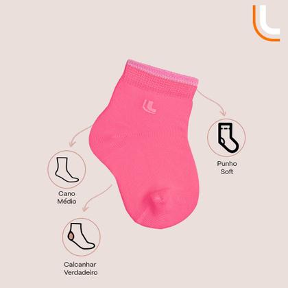 Imagem de Kit 9 Pares Meias Lupo Masculina Feminina Básica Infantil