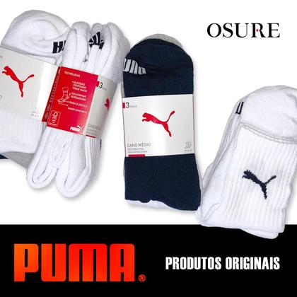 Imagem de Kit 9 Pares Meias Puma Sapatilha Algodão Cano Baixo Meia Soquete Adulto Masculino Feminino Original