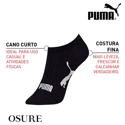 Imagem de Kit 9 Pares Meias Puma Sapatilha Algodão Cano Baixo Meia Soquete Adulto Masculino Feminino Original