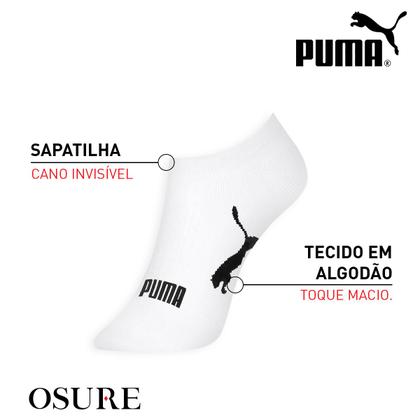 Imagem de Kit 9 Pares Meias Puma Sapatilha Algodão Cano Baixo Meia Soquete Adulto Masculino Feminino Original