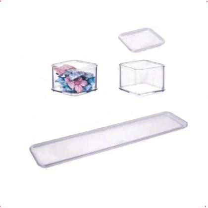 Imagem de Kit 9 Pçs Organizador Multiuso Transparente Com Encaixe