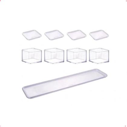 Imagem de Kit 9 Pçs Organizador Multiuso Transparente Com Encaixe