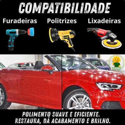 Imagem de Kit 9 Peças 5 Pol. 125mm Disco Espuma Boina Lã Prato Pino M14 Polimento Automotivo KP13