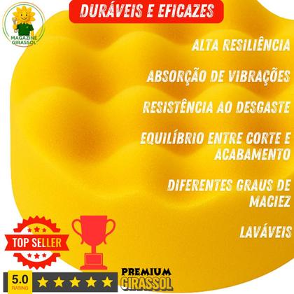 Imagem de Kit 9 Peças 5 Pol. 125mm Disco Espuma Boina Lã Prato Pino M14 Polimento Automotivo KP13