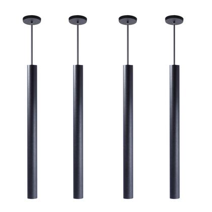 Imagem de Kit 9 Pendente Tubo Preto 50cm Canopla 6cm