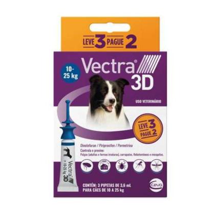 Imagem de Kit 9 Pipetas Antipulgas Vectra Ceva P/ Cães 10 a 25kg