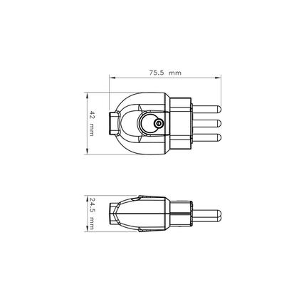 Imagem de Kit 9 Plugue Macho 2P+T 20 A 250 V Tramontina Branco