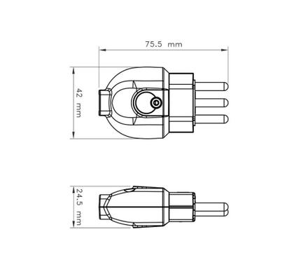 Imagem de Kit 9 Plugue Macho 2P+T 20 A 250 V Tramontina Branco