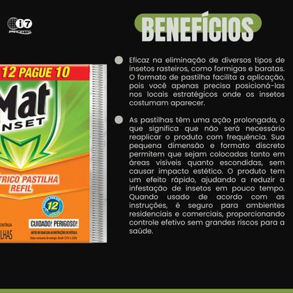 Imagem de Kit 9 Repelentes Pastilha Elétrico Mat Inset 108 Pastilhas