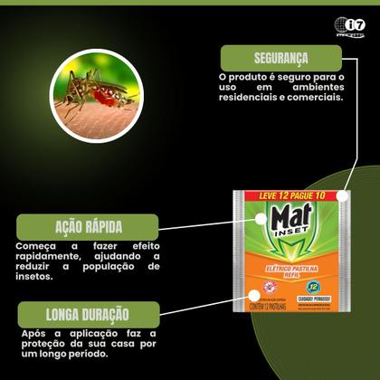 Imagem de Kit 9 Repelentes Pastilha Elétrico Mat Inset 108 Pastilhas