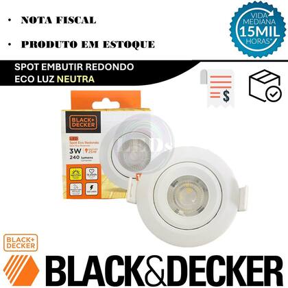 Imagem de Kit 9 Spot Led Redondo Embutir 3w Direcionavel Branco Neutro 4000K
