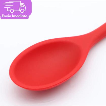Imagem de Kit 9 Utensílios de Silicone Cozinha Profissional 3 Escumadeira 3 Concha 3 Colher Resistentes