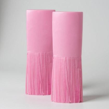 Imagem de Kit 90 Papel de Bala Seda Rosa Pink com 2 Franjas p/ Balas
