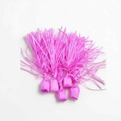 Imagem de Kit 90 Papel de Bala Seda Rosa Pink com 2 Franjas p/ Balas