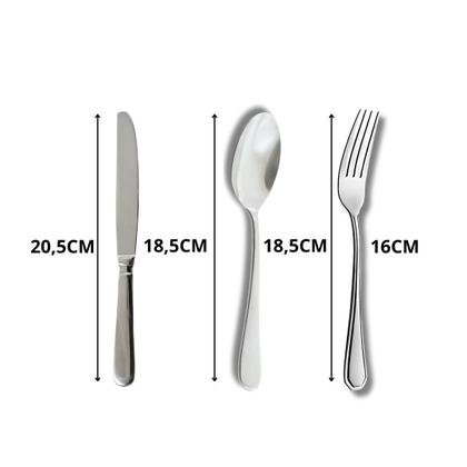 Imagem de Kit 90 Talheres Inox Garfo, Faca e Colher para Refeições Completas Perfeito para Casa Lanchonete