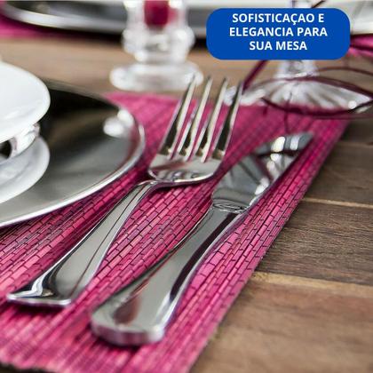 Imagem de Kit 90 Talheres Inox Garfo, Faca e Colher para Refeições Completas Perfeito para Casa Lanchonete