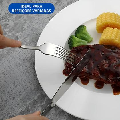Imagem de Kit 90 Talheres Inox Garfo, Faca e Colher para Refeições Completas Perfeito para Casa Lanchonete