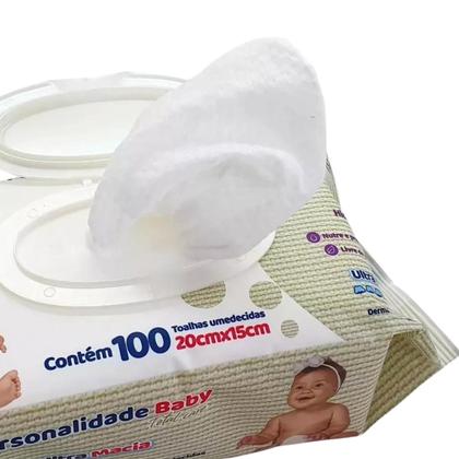 Imagem de Kit 900 toalhas umedecidas personalidade baby total care 20 cm x 15 cm