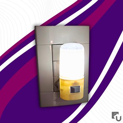 Imagem de Kit Abajur De Tomada Luz Noturna 4 Leds Bivolt Iluminação Interior - 2 Unid - Luz Branca - Javick