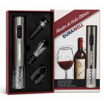 Imagem de Kit Abridor De Garrafa De Vinho Automático Elétrico Com 4 Peças WG08 Prata