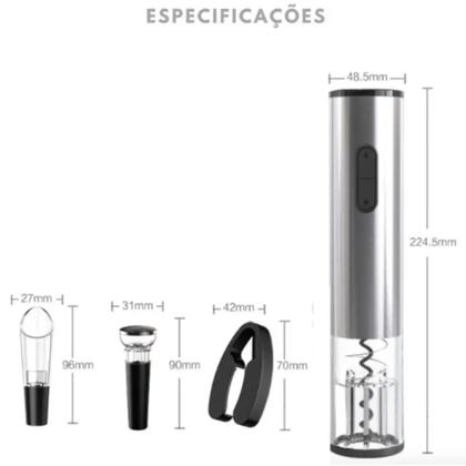 Imagem de Kit Abridor De Vinho Com Design Moderno E Acabamento Premium