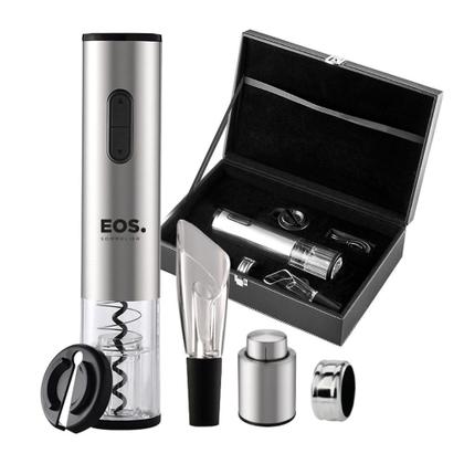 Imagem de Kit Abridor de Vinho Elétrico Inox EOS EAB03M a bateria com Maleta