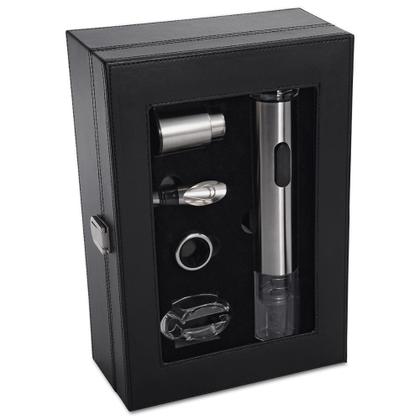 Imagem de Kit Abridor de Vinho Oster 8055 Inspire Inox com Abridor Elétrico 5 Peças Estojo